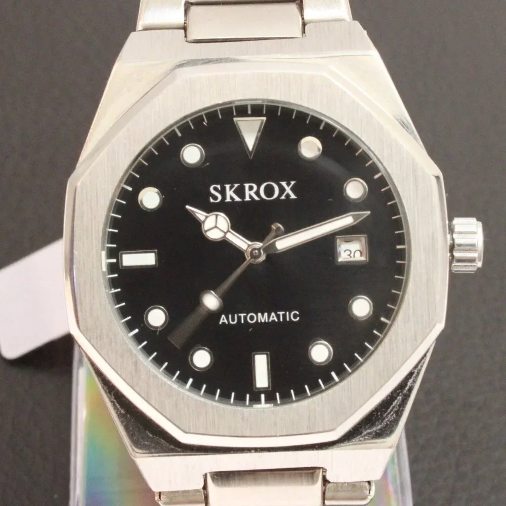 Men's Integrated Bracelet Sports Watch Automatic See Through Case back 41mm